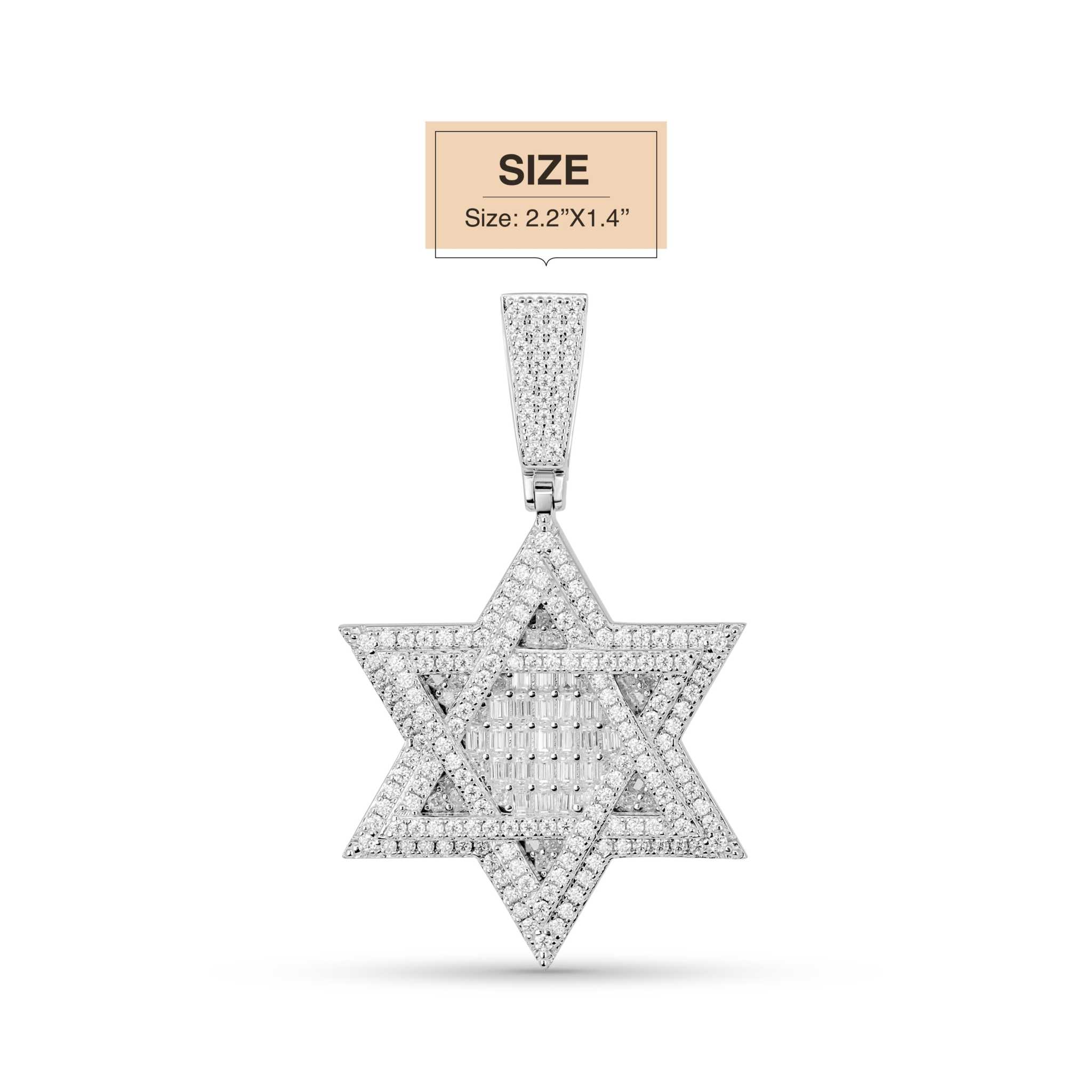 Moissanite Star Of David Pendant Solid 925 Sterling Silver - Che Cose Belle
