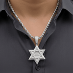 Moissanite Star Of David Pendant Solid 925 Sterling Silver - Che Cose Belle