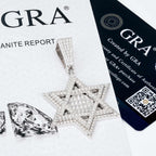 Moissanite Star Of David Pendant Solid 925 Sterling Silver - Che Cose Belle
