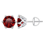 Colored Moissanite Screw-Back Stud Earrings
