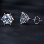 Colored Moissanite Screw-Back Stud Earrings