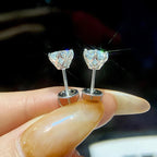 Colored Moissanite Screw-Back Stud Earrings