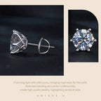 Colored Moissanite Screw-Back Stud Earrings
