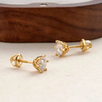 Colored Moissanite Screw-Back Stud Earrings