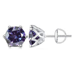 Colored Moissanite Screw-Back Stud Earrings