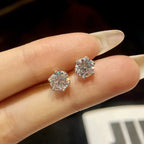 Colored Moissanite Screw-Back Stud Earrings