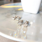 Colored Six-Prong Moissanite Stud Earrings in Sterling Silver