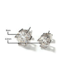 Colored Six-Prong Moissanite Stud Earrings in Sterling Silver