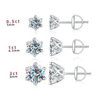 Colored Moissanite Screw-Back Stud Earrings