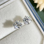 Colored Moissanite Screw-Back Stud Earrings