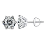 Colored Moissanite Screw-Back Stud Earrings