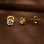 Colored Moissanite Screw-Back Stud Earrings