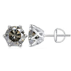 Colored Moissanite Screw-Back Stud Earrings