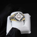 Moissanite Two - Tone Nugget Watch Ring in 925 Sterling Silver - Che Cose Belle