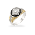 Moissanite Two - Tone Nugget Watch Ring in 925 Sterling Silver - Che Cose Belle