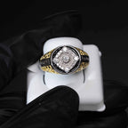 Moissanite Two - Tone Nugget Watch Ring in 925 Sterling Silver - Che Cose Belle