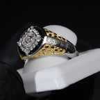 Moissanite Two - Tone Nugget Watch Ring in 925 Sterling Silver - Che Cose Belle