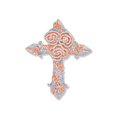 Moissanite Two Tone Rose Thorns Cross Pendant in 925 Sterling Silver - Che Cose Belle