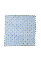 Mona Scallop Embroidered Blockprint Napkins in Blue, Set of 4 - Che Cose Belle