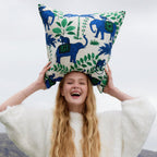 Monkey On Elephant Throw Pillow - Che Cose Belle