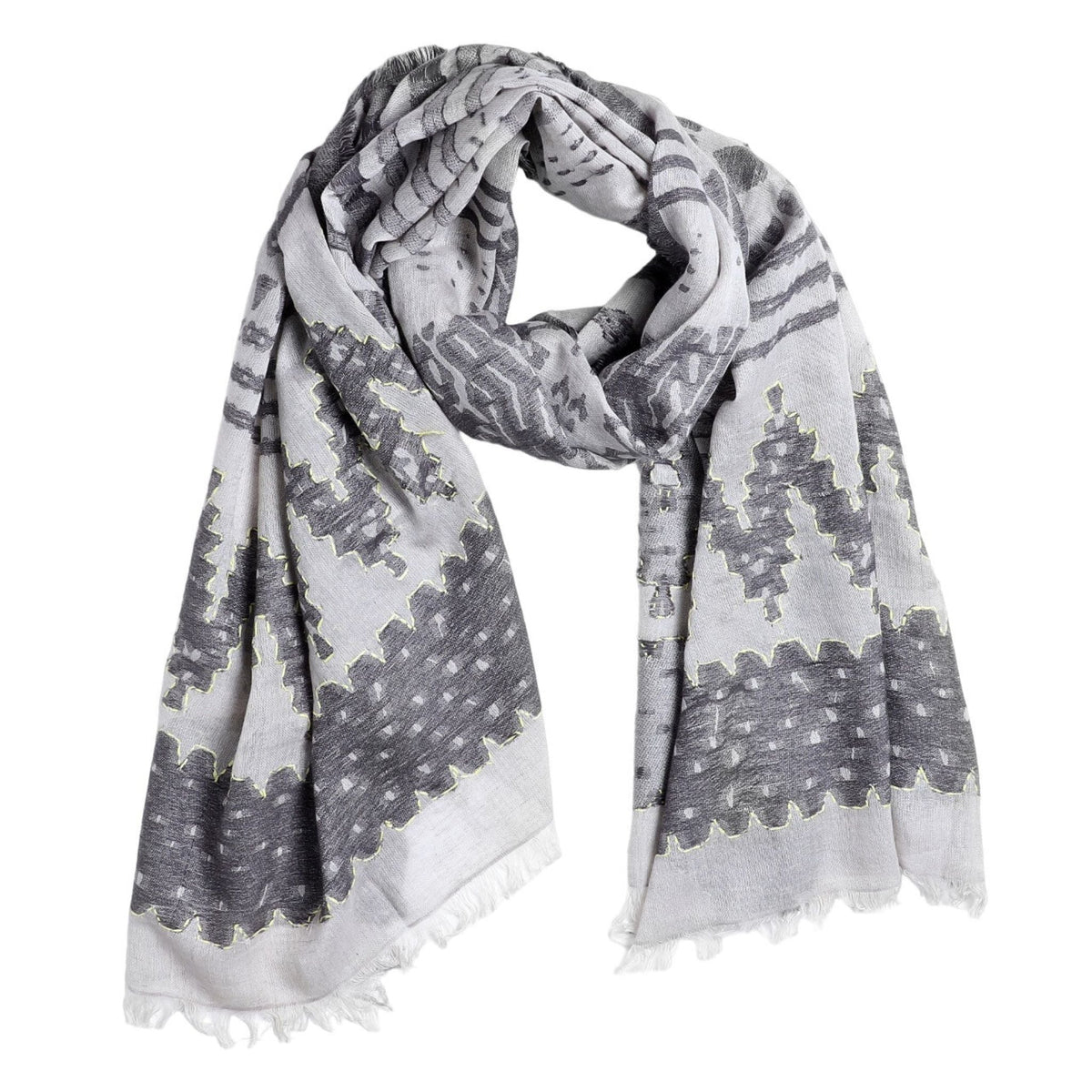 Monochrome Tribal Weave Scarf - Natural - Che Cose Belle