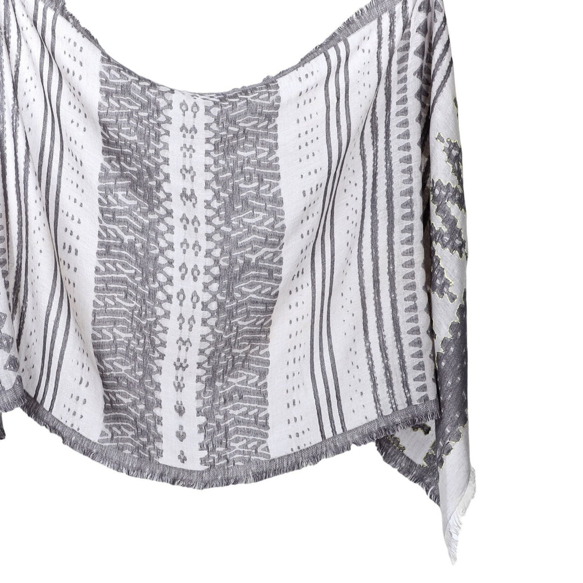 Monochrome Tribal Weave Scarf - Natural - Che Cose Belle