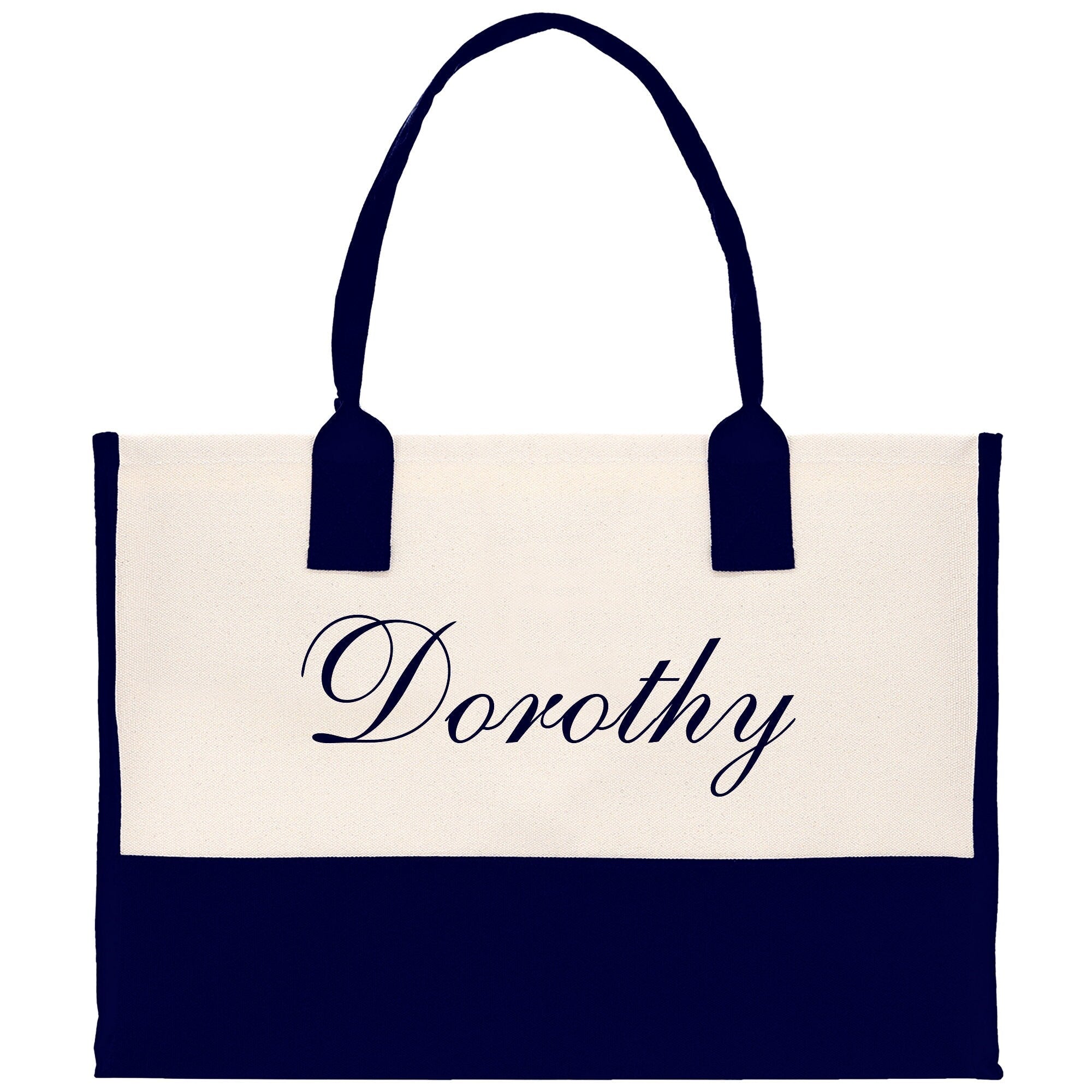 Monogram and Personalized Name Cotton Canvas Tote Bag Initial Tote Bag Letter Tote Bag Birthday Gift Bag Beach Bag Custom Monogrammed Bag - Che Cose Belle