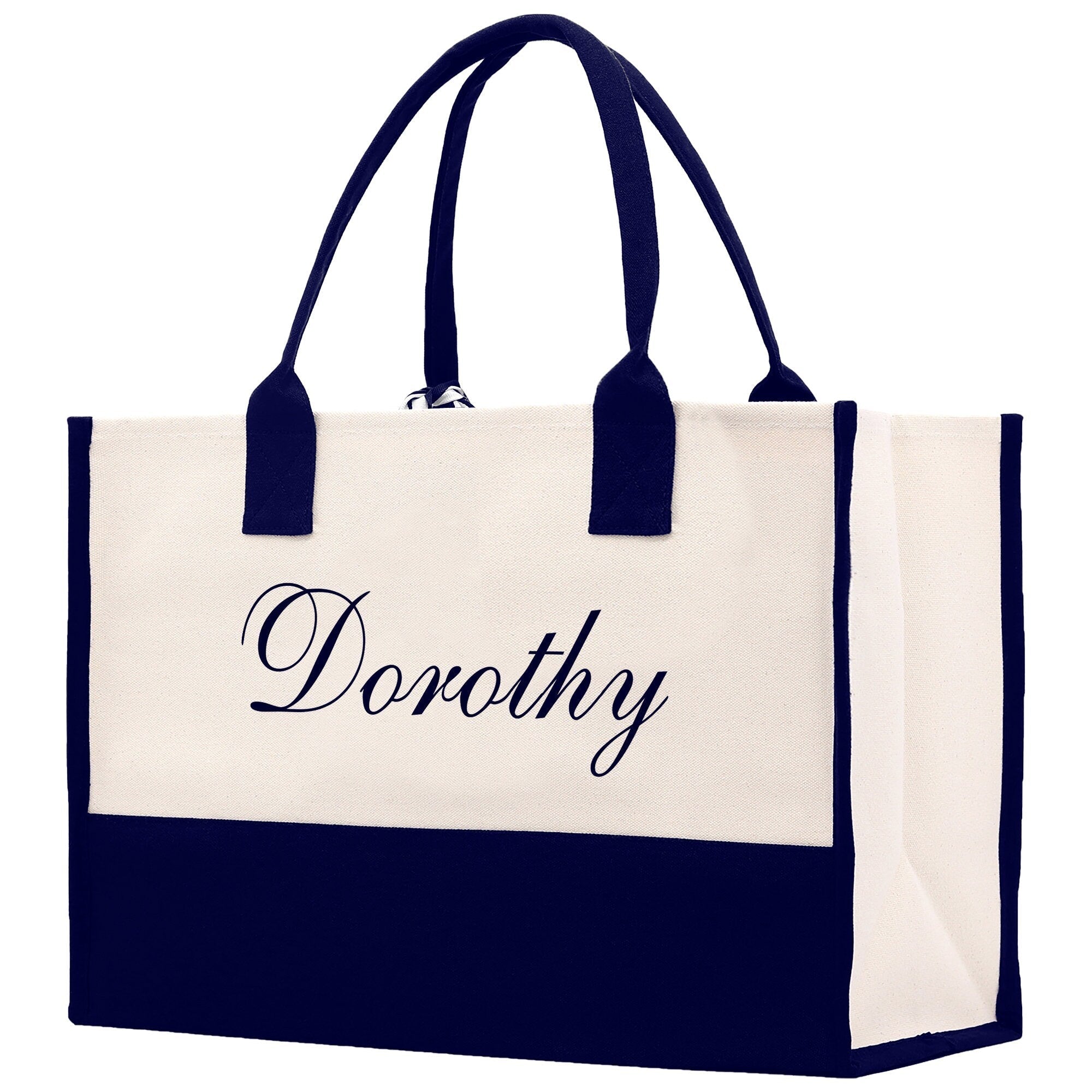 Monogram and Personalized Name Cotton Canvas Tote Bag Initial Tote Bag Letter Tote Bag Birthday Gift Bag Beach Bag Custom Monogrammed Bag - Che Cose Belle