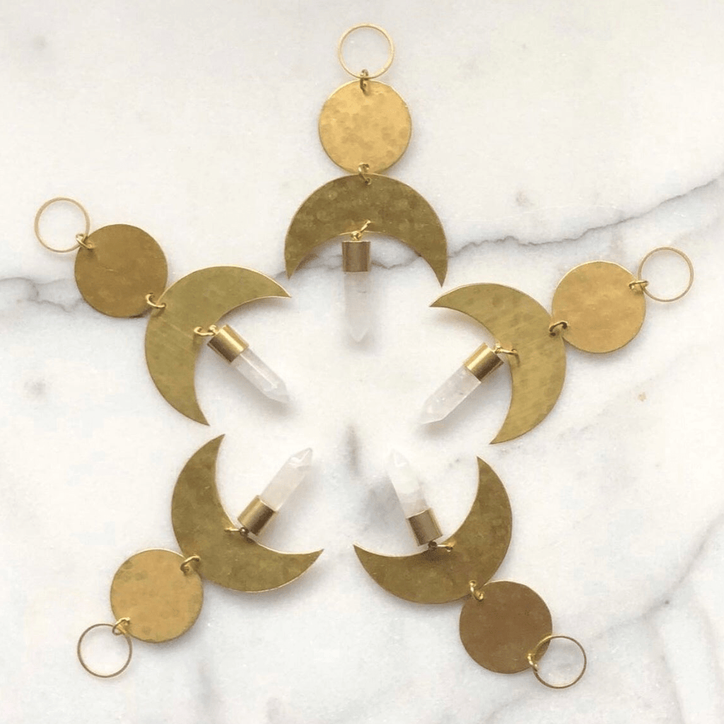 Moon Drop Ornament With Quartz Crystal - Che Cose Belle