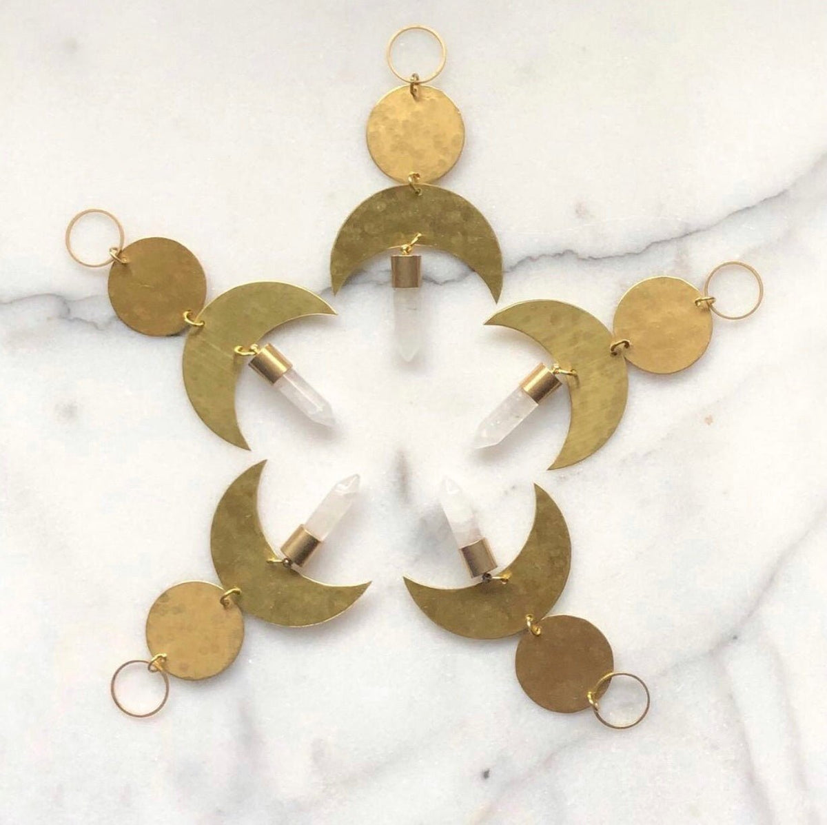 Moon Drop Ornament With Quartz Crystal - Che Cose Belle