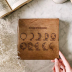 Moon Phases 7x7 Artists Embossed Leather Journal - Che Cose Belle