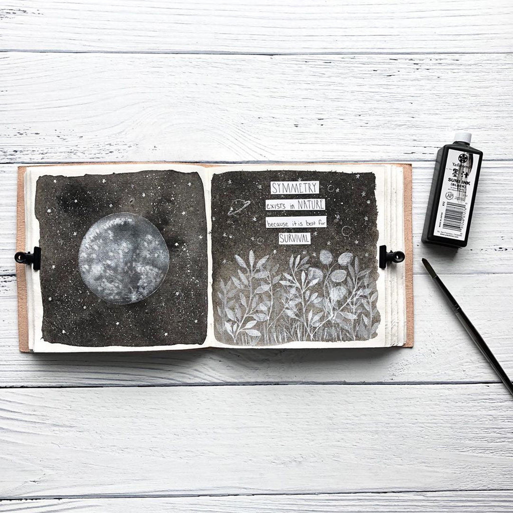 Moon Phases 7x7 Artists Embossed Leather Journal - Che Cose Belle