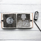 Moon Phases 7x7 Artists Embossed Leather Journal - Che Cose Belle