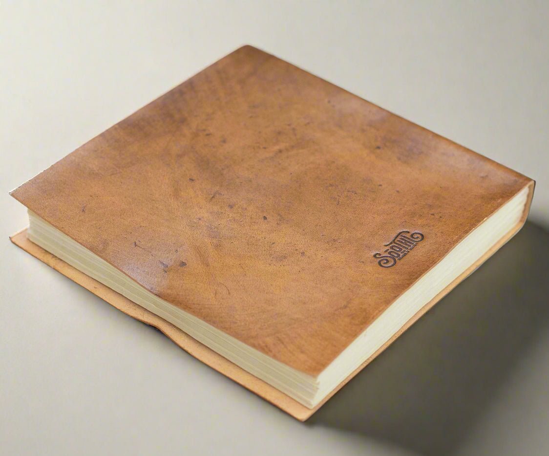 Moon Phases 7x7 Artists Embossed Leather Journal - Che Cose Belle