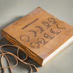 Moon Phases 7x7 Artists Embossed Leather Journal - Che Cose Belle