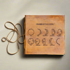 Moon Phases 7x7 Artists Embossed Leather Journal - Che Cose Belle