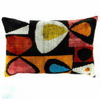 Moonlight Silk Velvet Ikat Throw Pillow Cover, 16 X 24 - Che Cose Belle