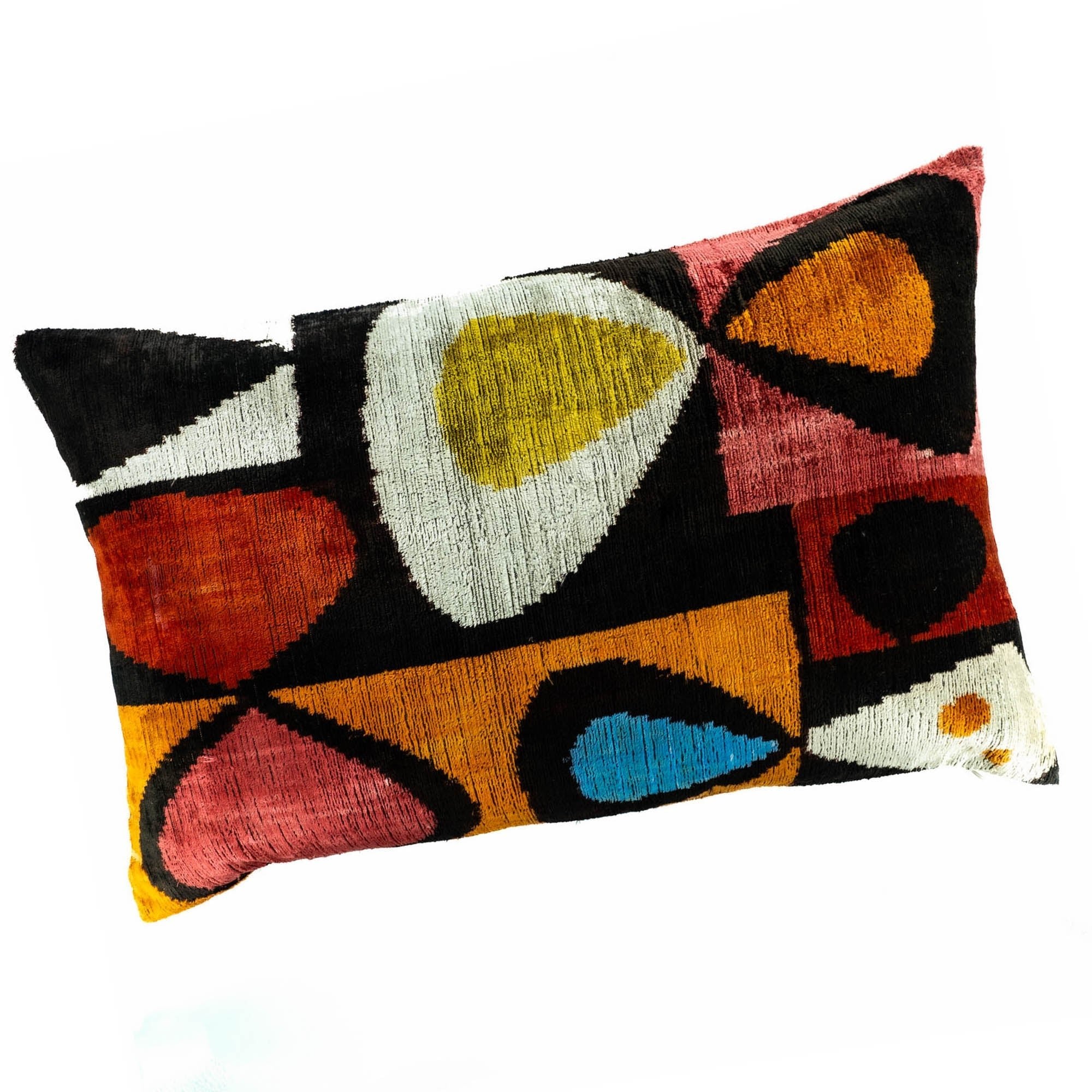 Moonlight Silk Velvet Ikat Throw Pillow Cover, 16 X 24 - Che Cose Belle
