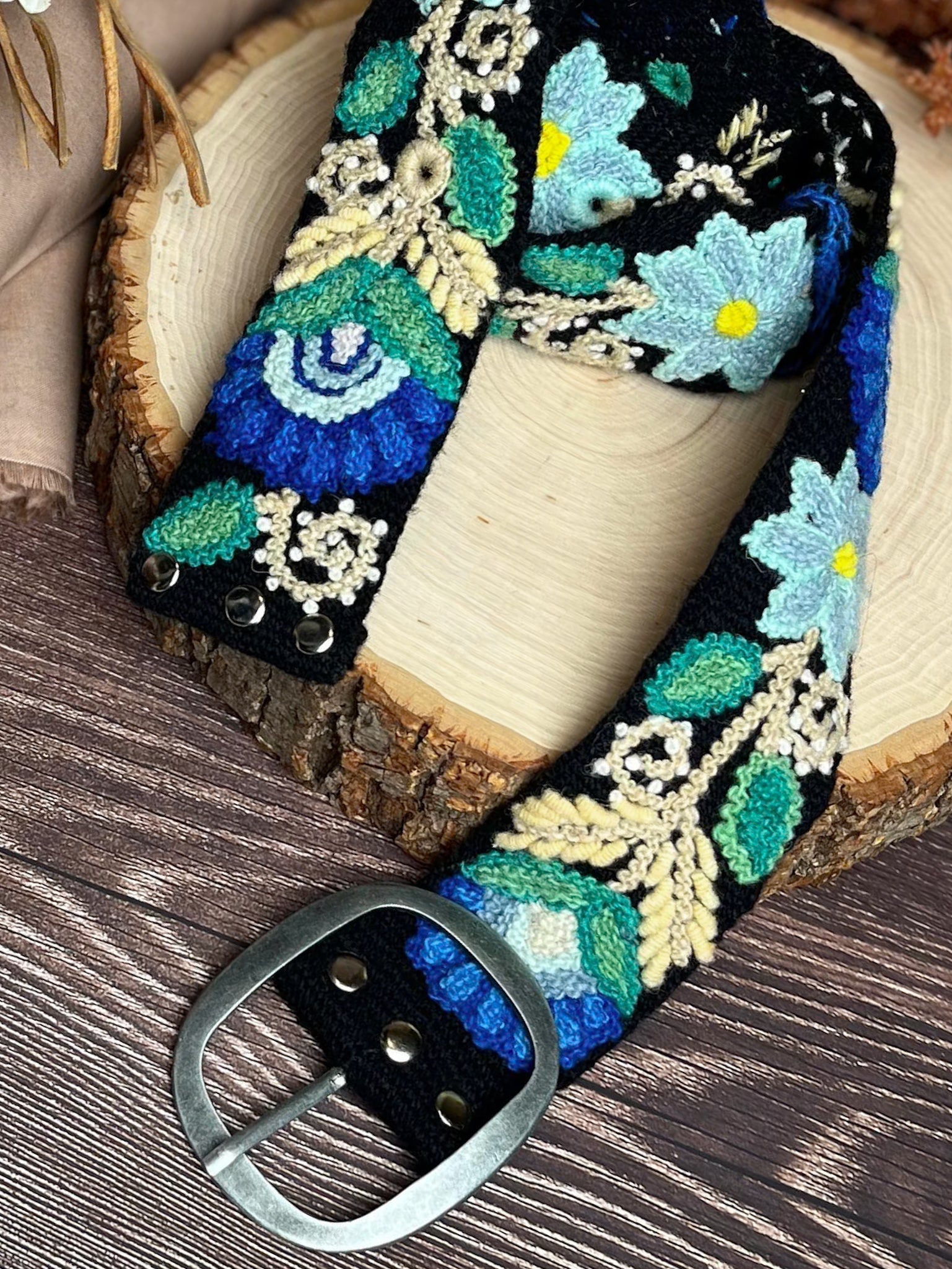 Moonlit Garden Embroidered Belt - Che Cose Belle