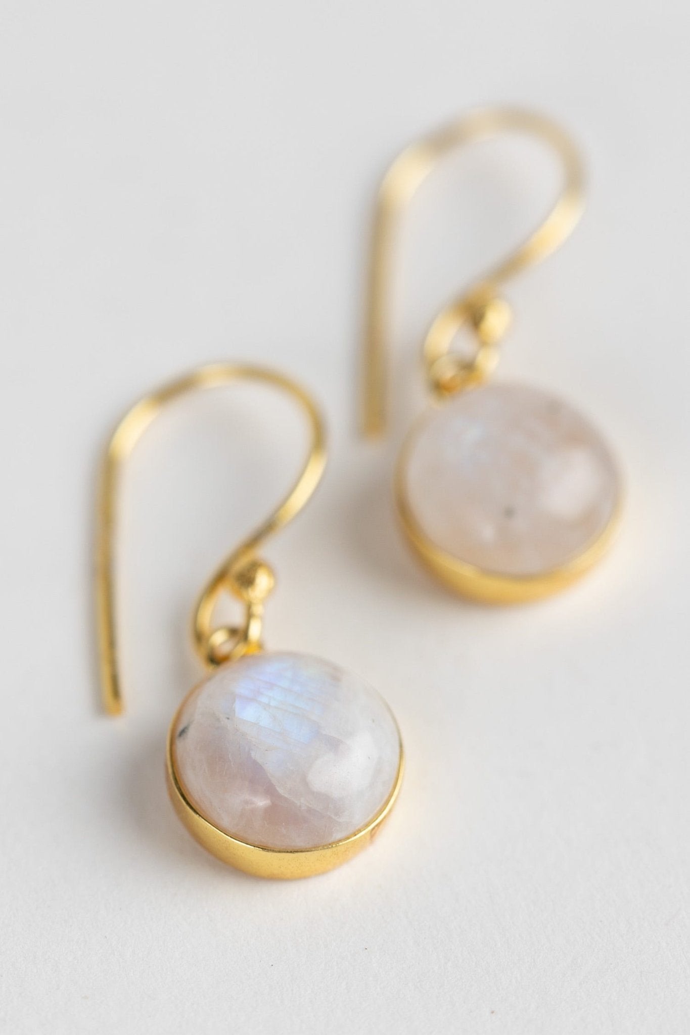 Moonstone Dew Drop Earrings - Che Cose Belle