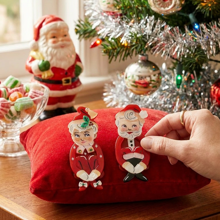 Mr. Kitschmas KneeHugger Brooch by 50's Vintage Dame x Lipstick & Chrome - Che Cose Belle