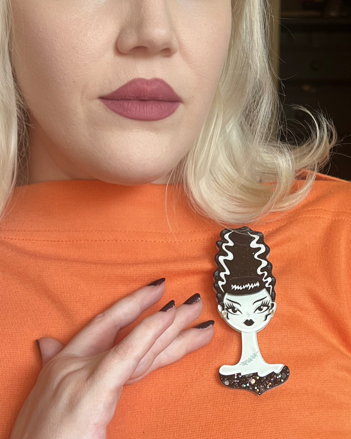 Mrs. Midnight Spooky Doll Brooch by Miss Fluff x Lipstick & Chrome - Che Cose Belle