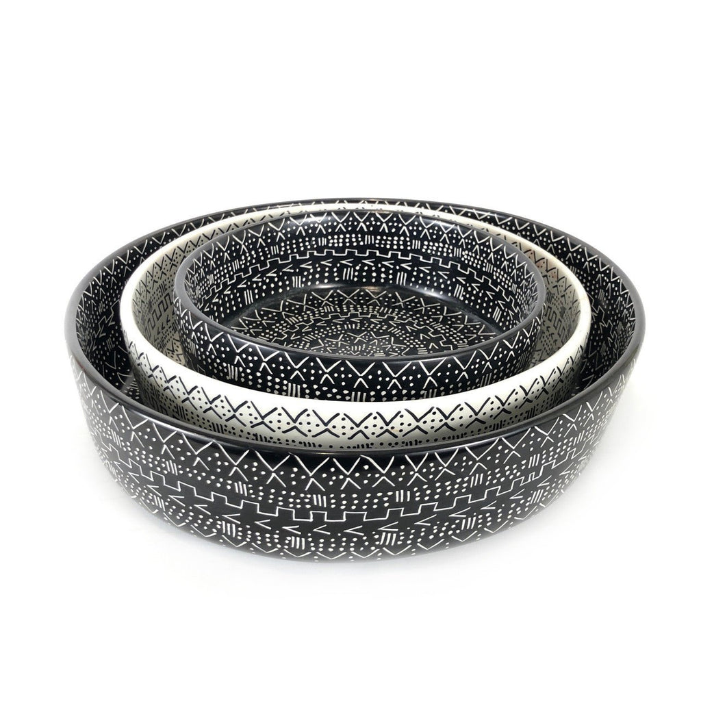 Mud Cloth Black Bowl - 12" - Che Cose Belle