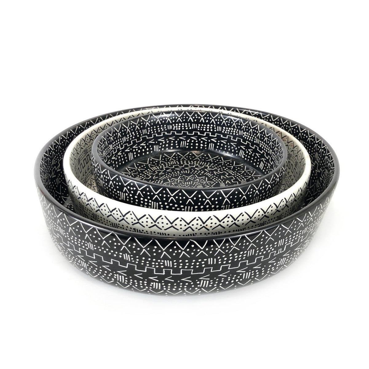 Mud Cloth Black Bowl - 12" - Che Cose Belle