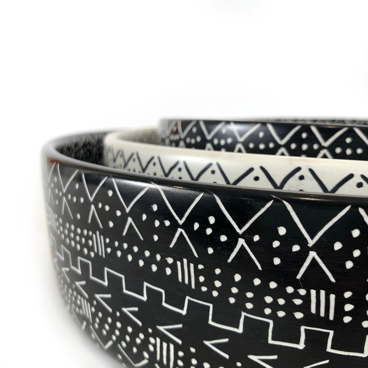 Mud Cloth Black Bowl - 12" - Che Cose Belle