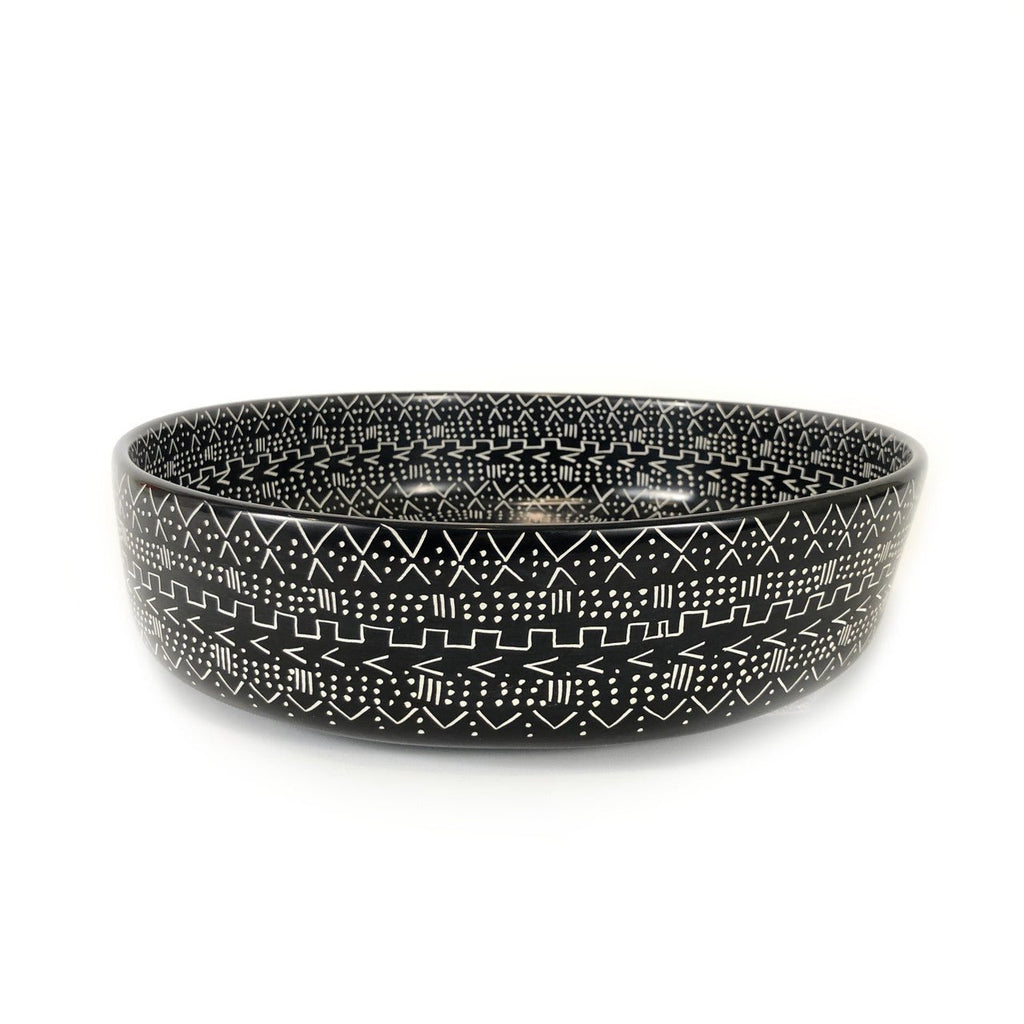 Mud Cloth Black Bowl - 12" - Che Cose Belle