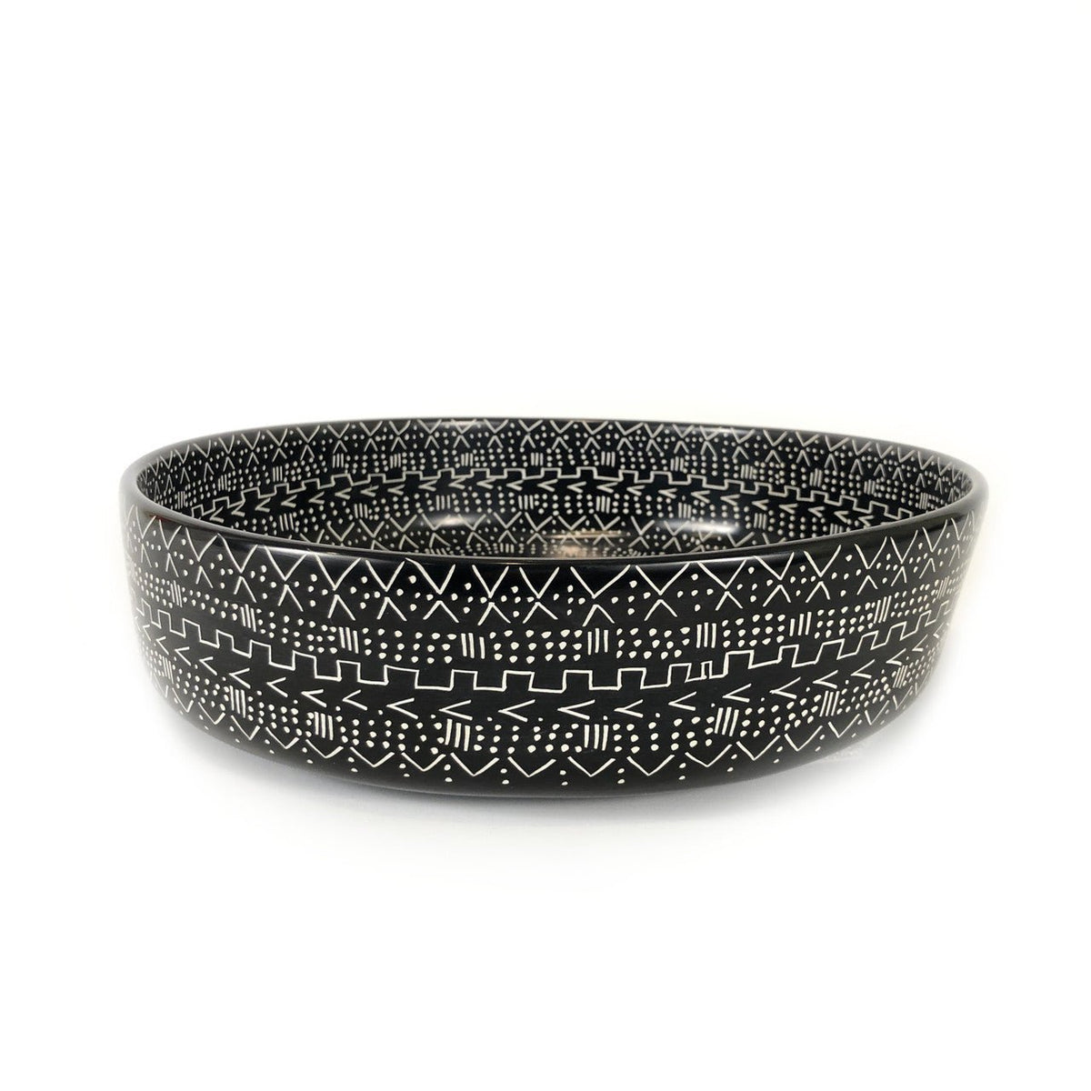 Mud Cloth Black Bowl - 12" - Che Cose Belle