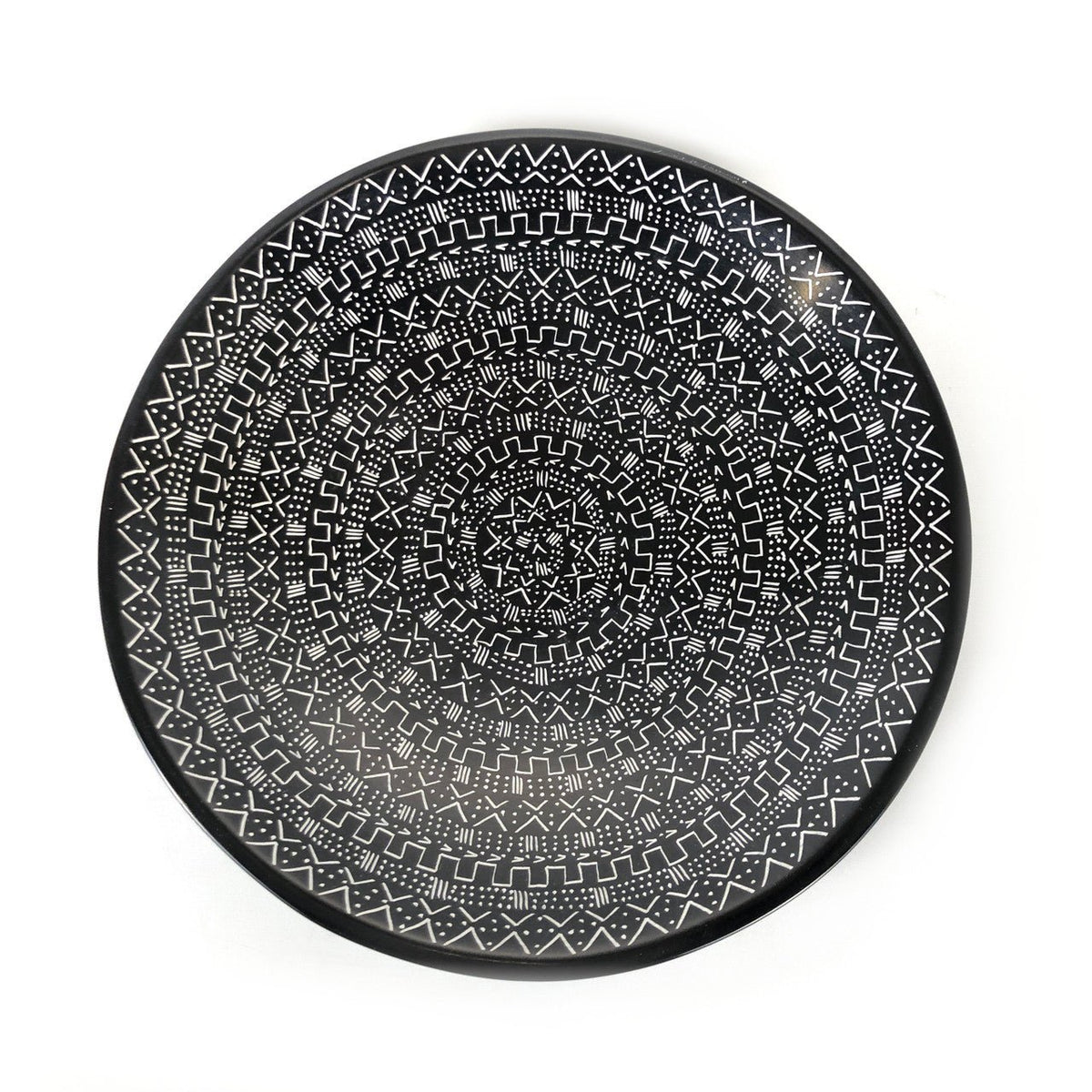 Mud Cloth Black Platter - 12" - Che Cose Belle