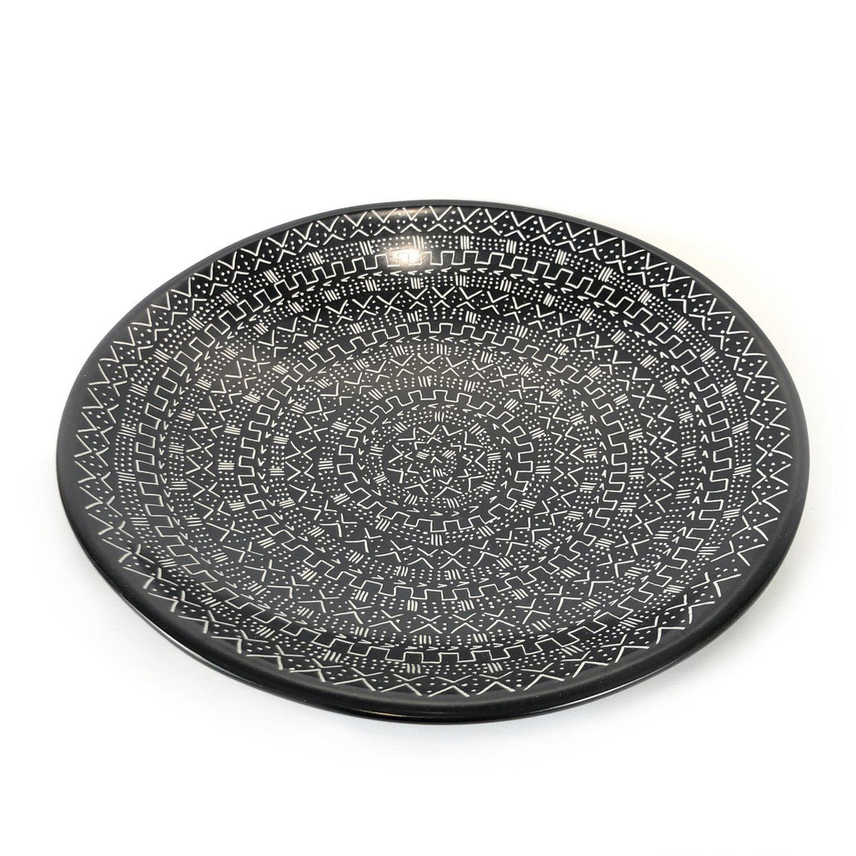 Mud Cloth Black Platter - 12" - Che Cose Belle
