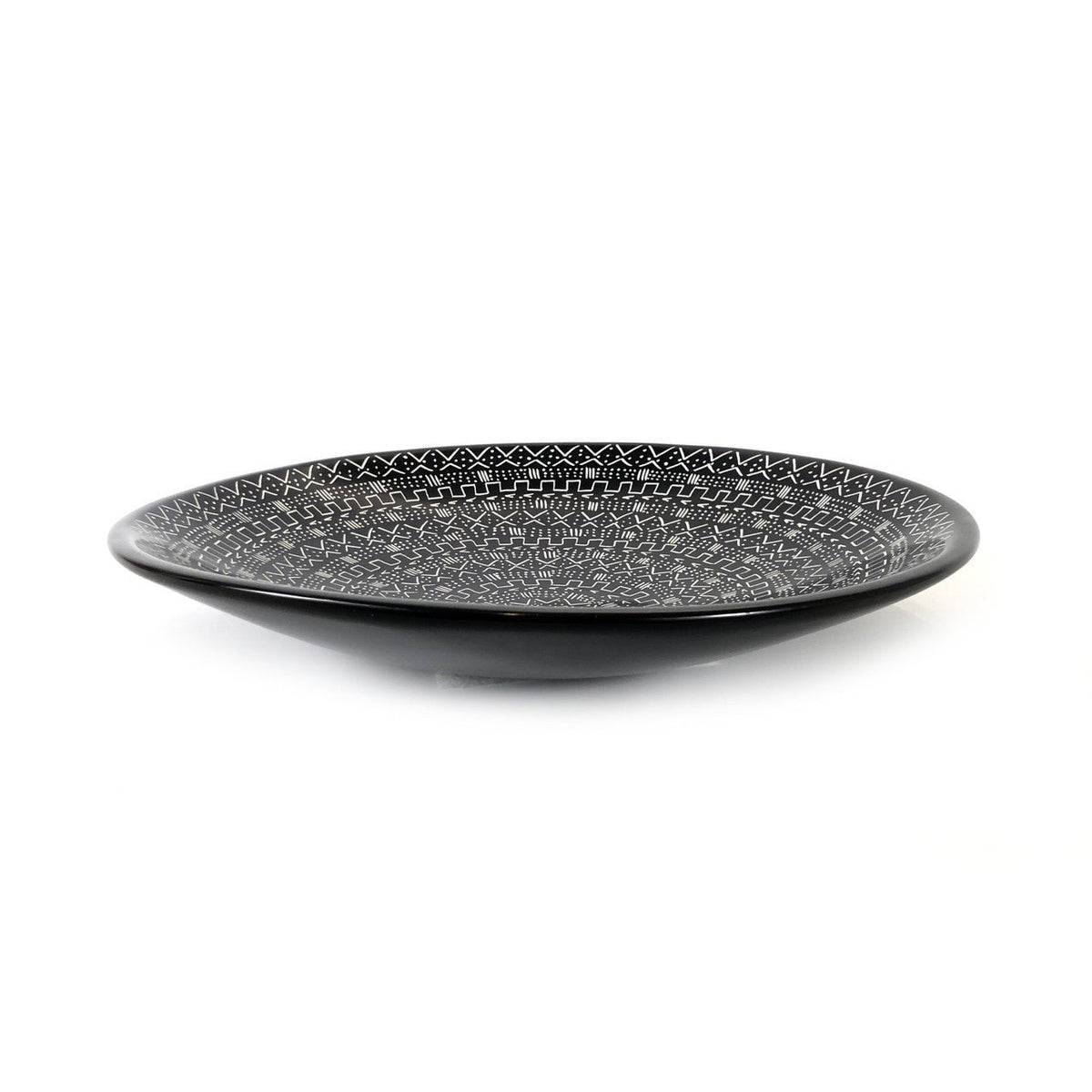 Mud Cloth Black Platter - 12" - Che Cose Belle